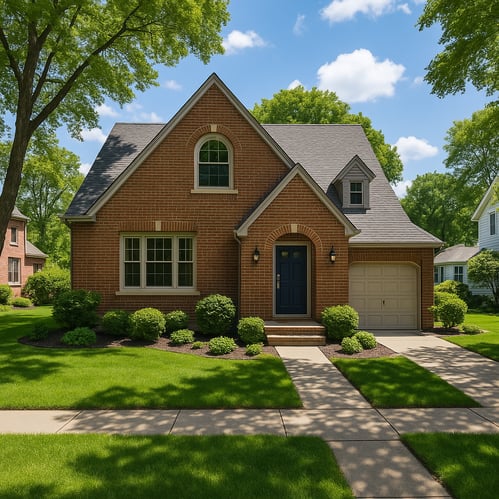 background image of a home in a desirable Des Moines neighborhood