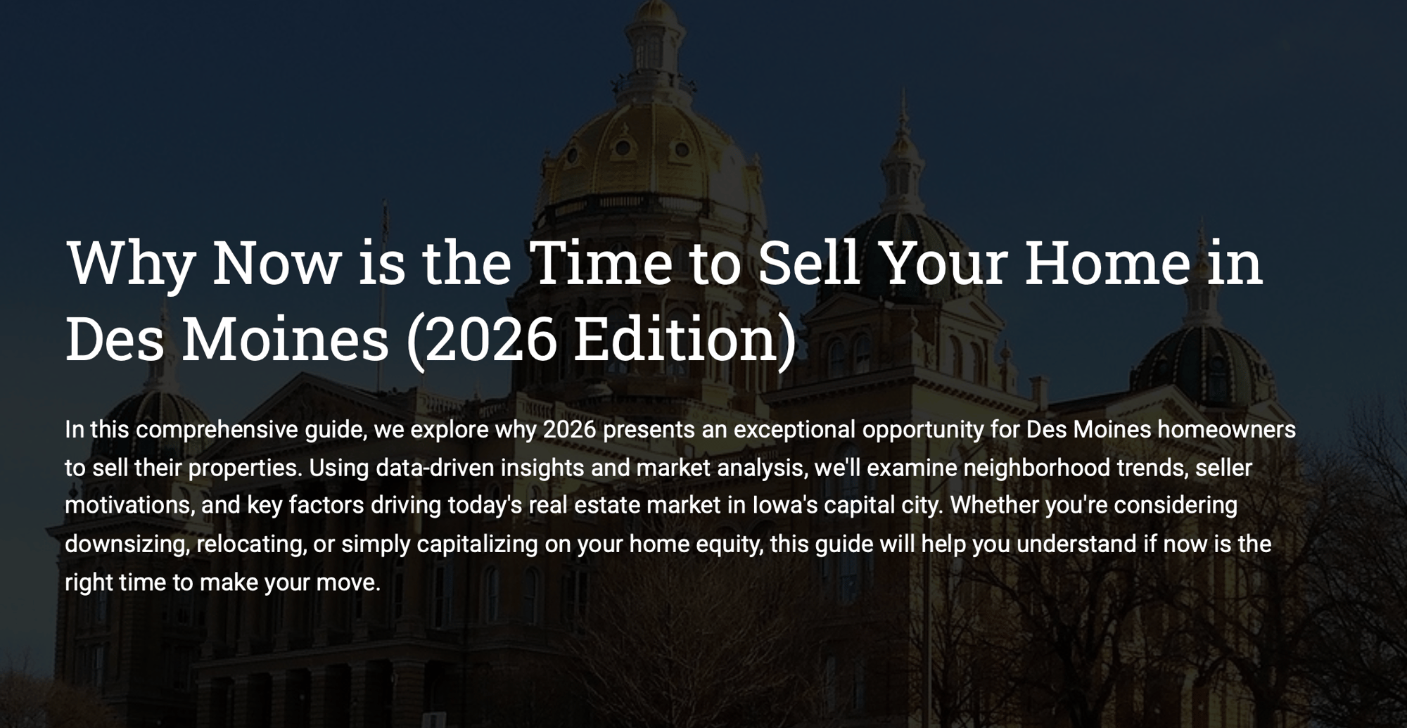 Why Now is the Time to Sell Your Home in Des Moines (2026 Edition)