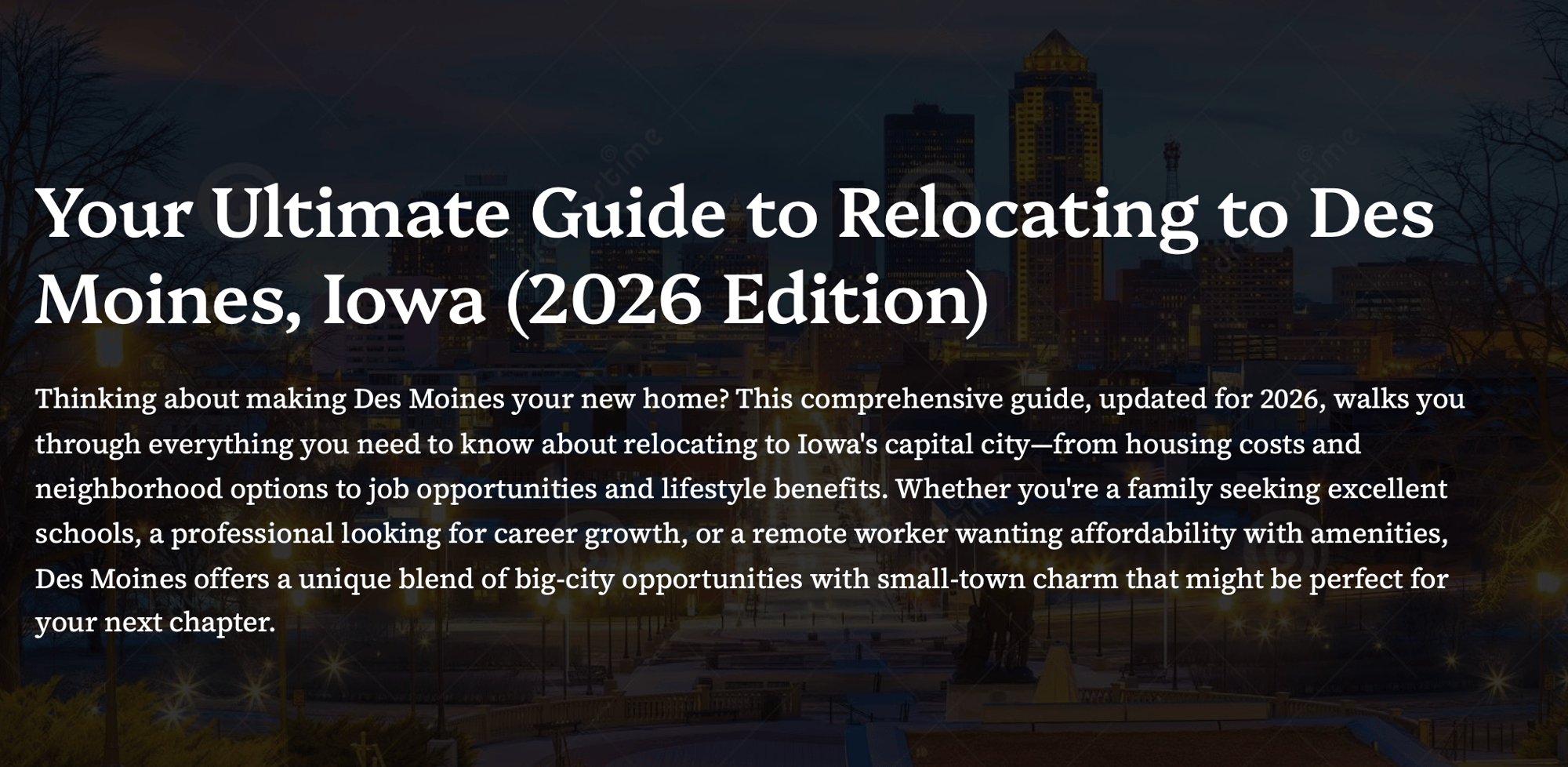 Your Ultimate Guide to Relocation to Des Moines, Iowa (2026 Edition)